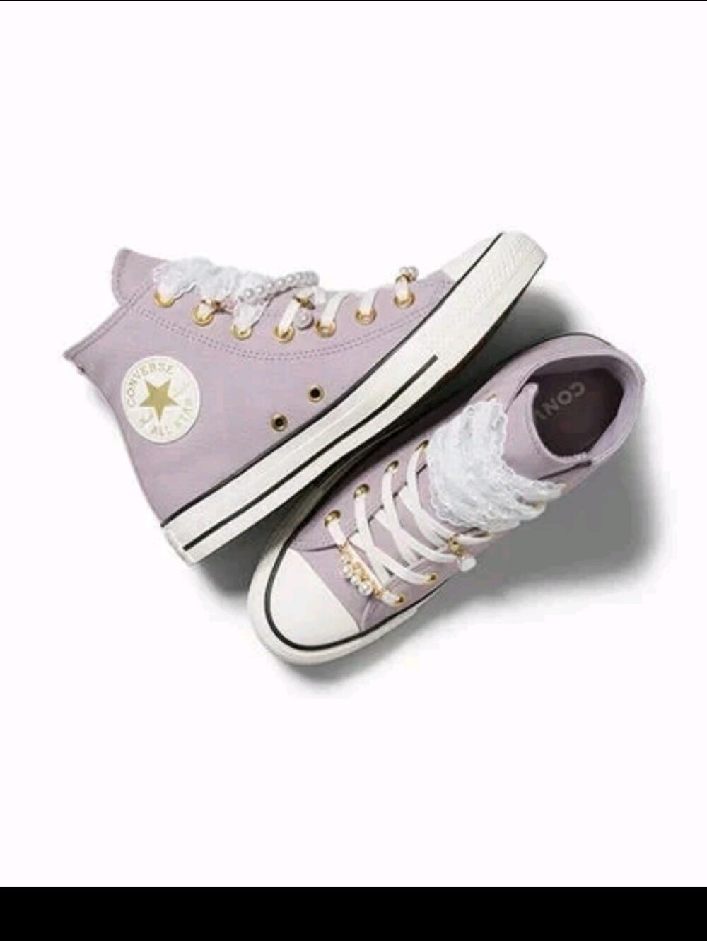 Converse High Top Sneakers in Light Lavender with White Accents